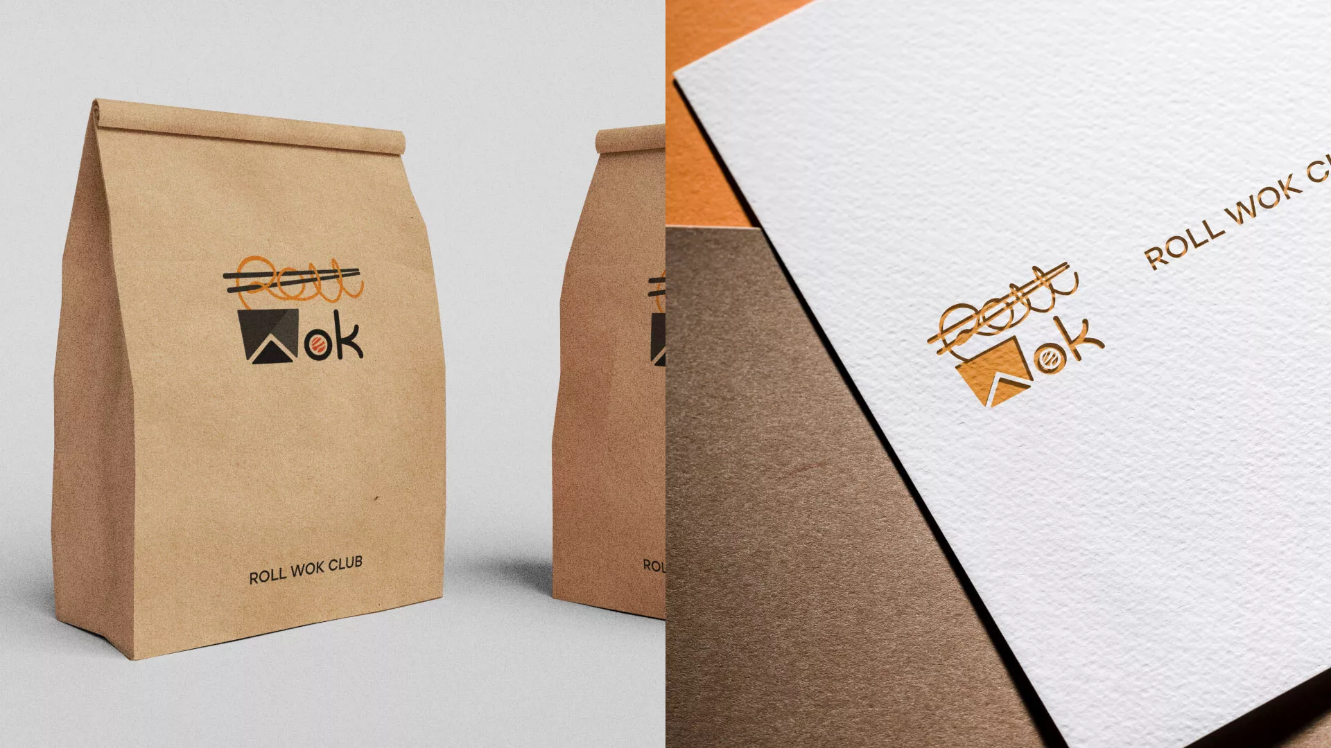 Разработка логотипа суши-бара «Roll Wok Club» в Нолинске