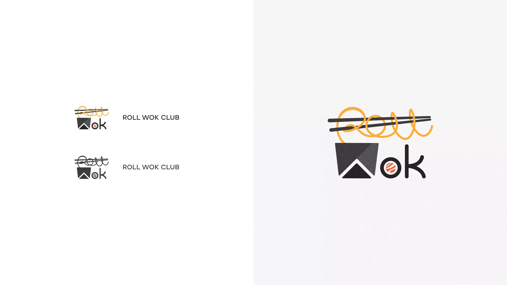 Разработка логотипа суши-бара «Roll Wok Club» в Нолинске